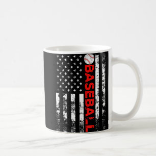 American Flag Baseball Team Gift Coffee Mug