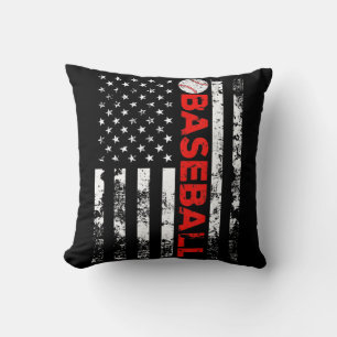 American Flag Baseball Team Gift Cushion