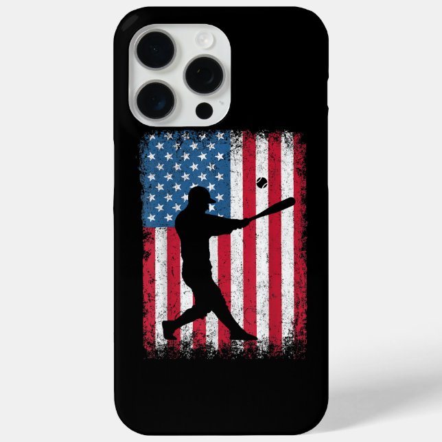 American Flag Baseball Team Gift for Men Boys Girl Case-Mate iPhone Case (Back)