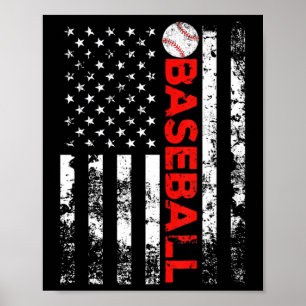 American Flag Baseball Team Gift  Poster
