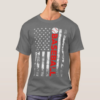 American Flag Baseball Team Gift  T-Shirt
