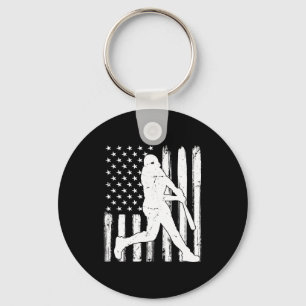 American Flag Baseball Team Gift T Shirt_1  Key Ring