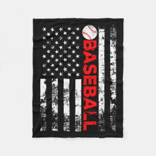 American Flag Baseball Team Gift T Shirt_6  Fleece Blanket