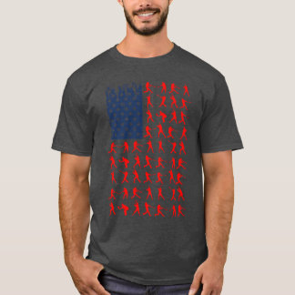 American Flag Baseball Team Gifts  T-Shirt