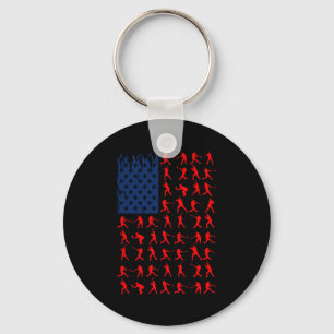 American Flag Baseball Team Gifts T Shirt Key Ring