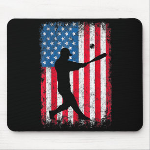 American Flag Baseball Team Men Boys Kids Girls Wo Mouse Pad