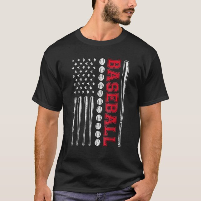 American Flag Baseball Team Men Boys Kids Girls Wo T-Shirt (Front)