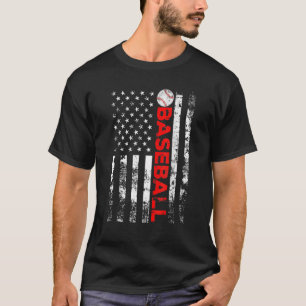 American Flag Baseball Team T-Shirt