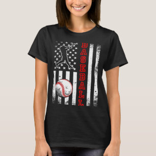 American Flag Baseball Team Vintage Baseball T Shi T-Shirt