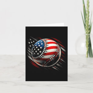 American Flag Baseball Tee Usa Patriotic Independe Card
