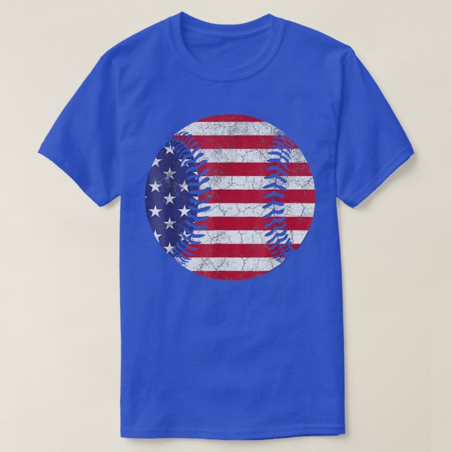 American Flag Baseball TJuly 4th USA For Men Women T-Shirt (Design Front)