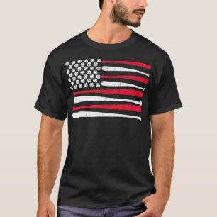 American Flag Baseball Usa Vintage Baseball Sport  T-Shirt