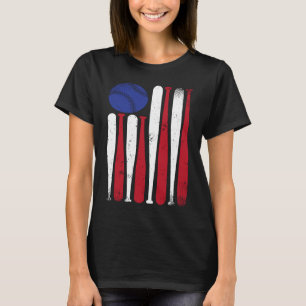 American Flag Baseball Vintage USA Team Player 4th T-Shirt