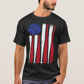 American Flag Baseball Vintage USA Team Player 4th T-Shirt