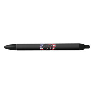 American Flag Basketball Player Black Ink Pen