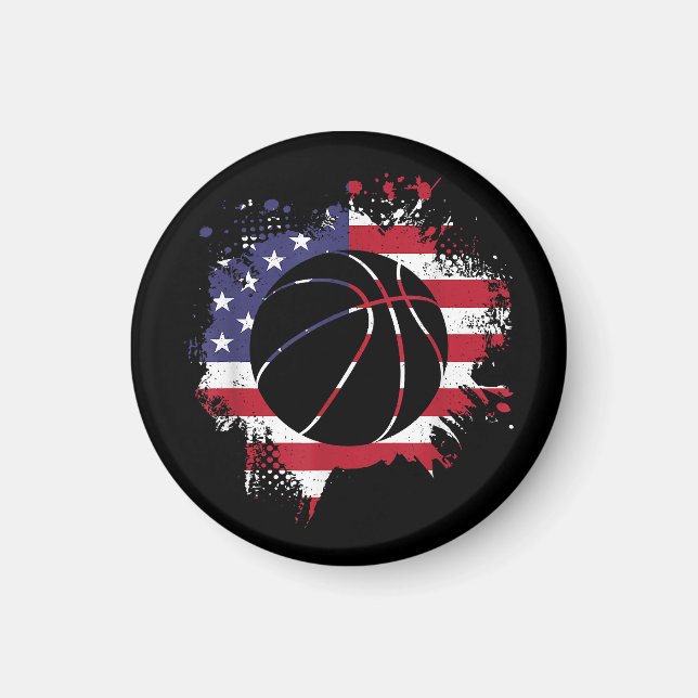 American Flag Basketball Player  Magnet (Front)