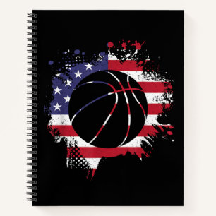 American Flag Basketball Player  Notebook