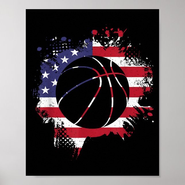American Flag Basketball Player  Poster (Front)