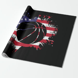 American Flag Basketball Player  Wrapping Paper