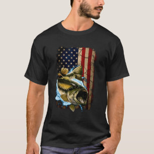American Flag Bass Fishing Gifts For Fisherman Fis T-Shirt