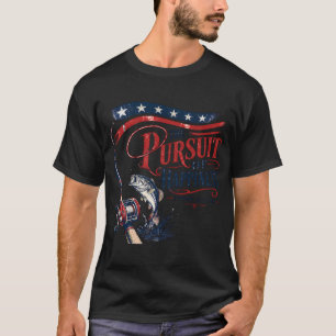 American Flag Bass Fishing Vintage Pursuit Of Happ T-Shirt