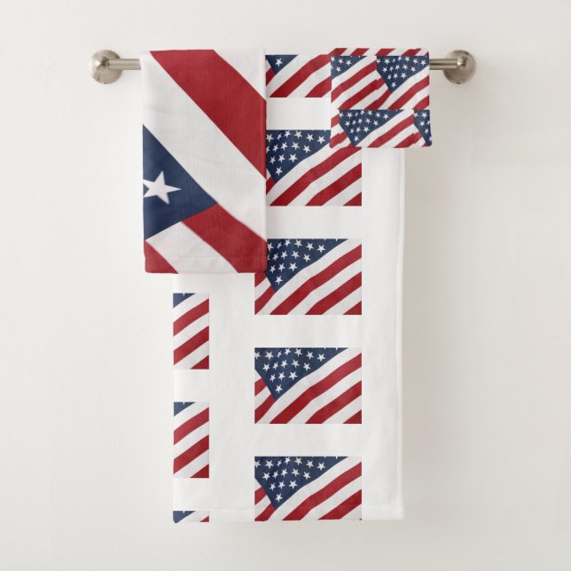 American Flag Bath Towel Set (Insitu)