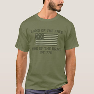 American Flag BDU Green T-Shirt