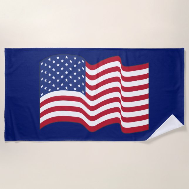 American Flag Beach Towel  (Front)