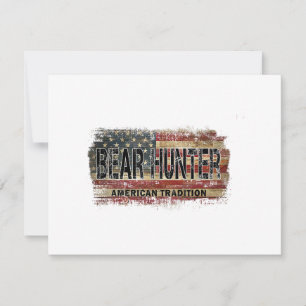 American Flag Bear Hunter Invitation
