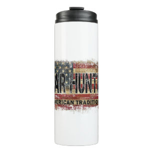 American Flag Bear Hunter Thermal Tumbler