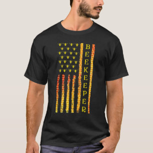 American Flag Beekeeping Bee Beekeeper T-Shirt
