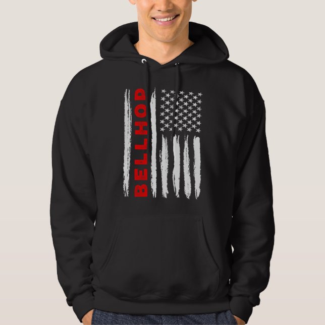 American Flag Bellhop US USA Flag Hoodie (Front)