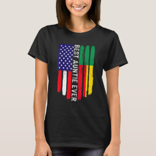 American Flag & Benin Flag Best Auntie Ever Family T-Shirt