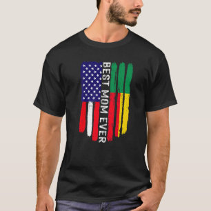 American Flag & Benin Flag Best Mum Ever Family T-Shirt