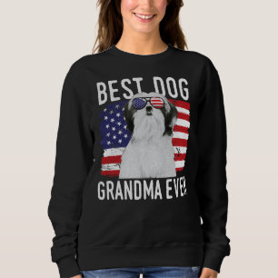 American Flag Best Dog Grandma Ever Shih Tzu Usa Sweatshirt
