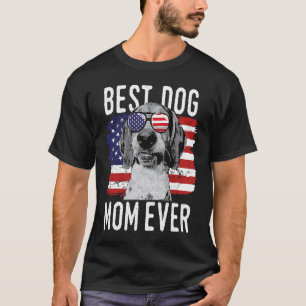 American Flag Best Dog Mum Ever Treeing Walker Coo T-Shirt