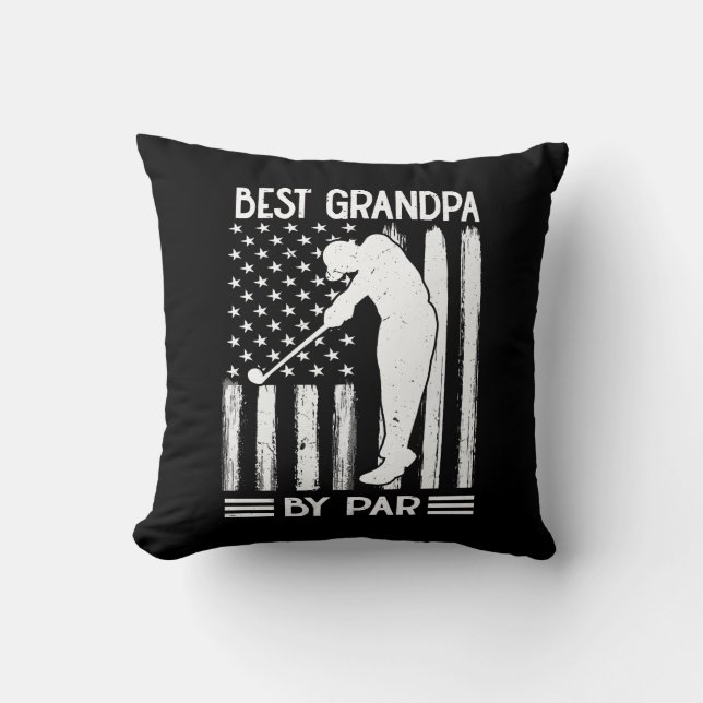 American Flag  Best Grandpa By Par Cushion (Front)