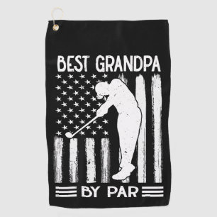 American Flag Best Grandpa By Par Golf Towel