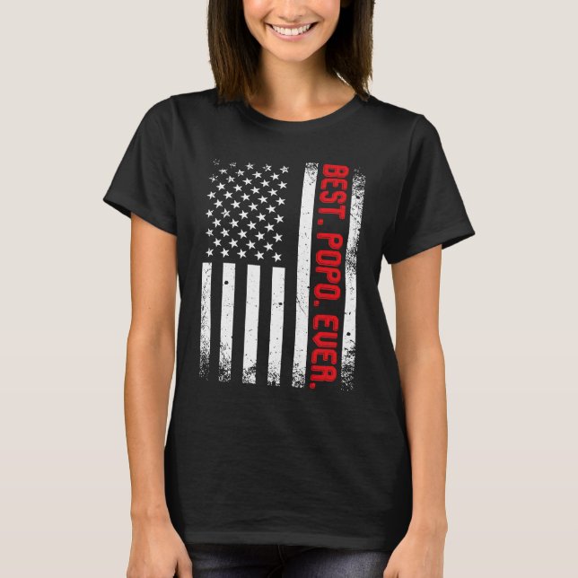 American Flag Best Popo Ever  Vintage T-Shirt (Front)
