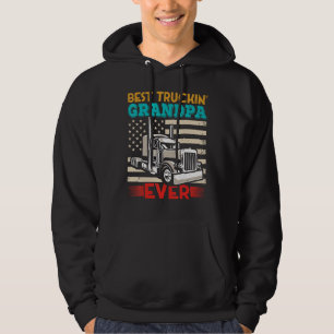 American Flag Best Truckin Grandpa US Semi Truck D Hoodie