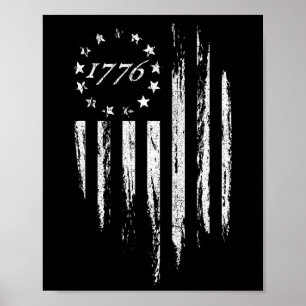 American Flag Betsy Ross 13 Stars Usa 4th Of July  Poster