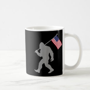 American Flag Bigfoot Red White Blue Patriotic 4th Coffee Mug