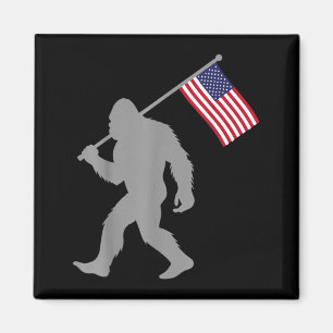 American Flag Bigfoot Red White Blue Patriotic 4th Magnet