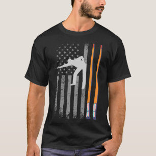 American Flag Billiard Pool Player 4th Of July Us  T-Shirt