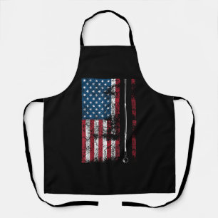 American Flag Billiard Stick Cute Table Game Funny Apron
