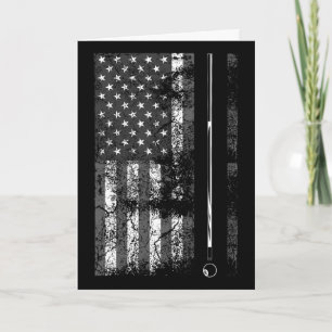 American Flag Billiard Stick Cute Table Game Funny Card