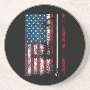 American Flag Billiard Stick Cute Table Game Funny Coaster