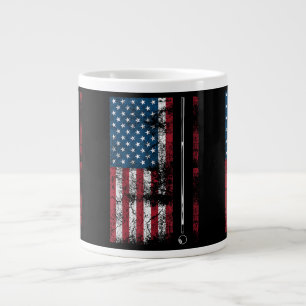 American Flag Billiard Stick Cute Table Game Funny Large Coffee Mug