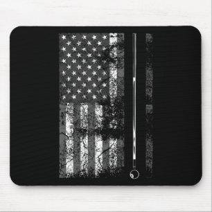 American Flag Billiard Stick Cute Table Game Funny Mouse Pad