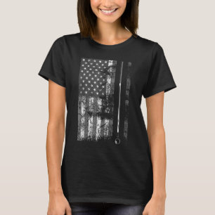 American Flag Billiard Stick Cute Table Game Funny T-Shirt